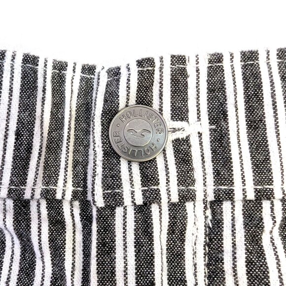 Hollister | Ultra High Rise Striped Cotton Gray & White Pants | Size Small - Picture 9 of 14